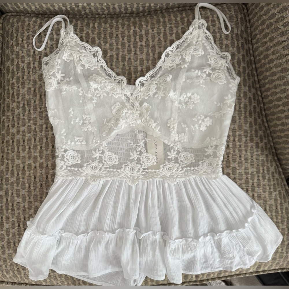 White Lace Francesca’s Tank
